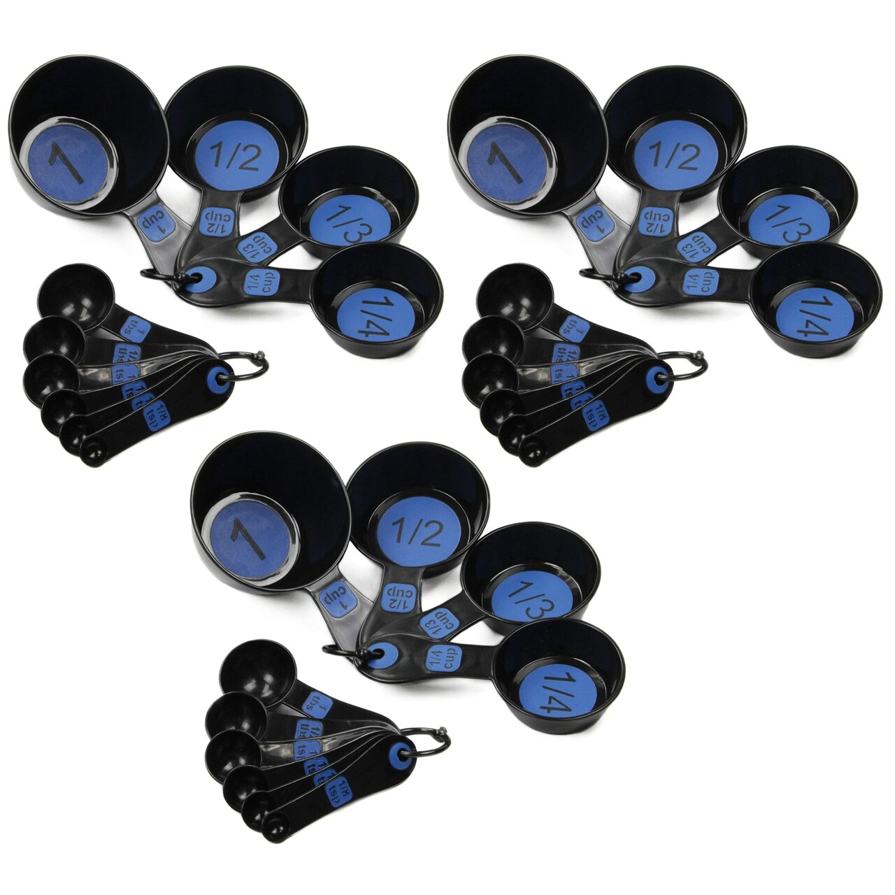 Chef Craft 10 Piece Easy Read Measuring Cups & Spoons Set - Black / Blue